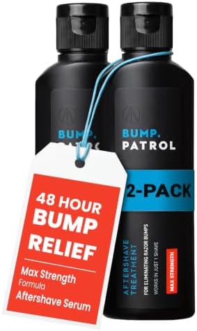 Bump Patrol Maximum Strength Aftershave Formula - After Shave Solution Eliminates Razor Bumps and Ingrown Hairs - 2 Ounces 2 Pack