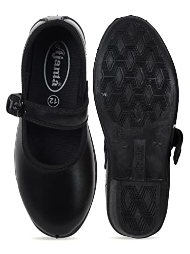 Image of AJANTA School Shoes for Girls | Lightweight & Washable | Adjustable Hook & Loop | Cushion Insole for Comfort | Slip Resistance for Firm Grip