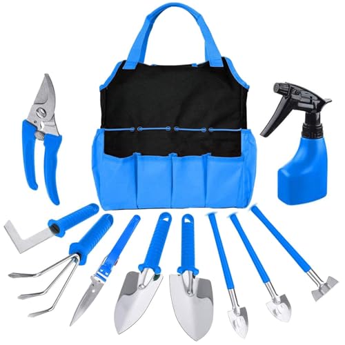 ToolTool 10-Piece Stainless Steel Garden Tools – Blue