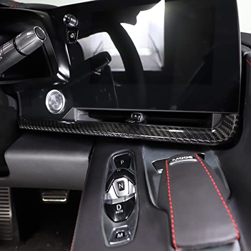 Cheayar Center Console Panel Dashboard Cover Compatible With Corvette C8 2020 2021 2022, Real Carbon Fiber Dashboard Panel Trim, Car Dashboard Panel Decorative Sticker 3Pcs (Carbon Fiber - Black) #TOP7