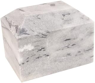 Alpha Ingot Cashmere Gray Genuine Marble Urn, Adult Cremation Urn for Ashes, Stone Urn for Burial