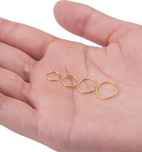 Masedy 24Pcs 20G 316L Stainless Steel Nose Rings Hoop Tragus Cartilage Helix Piercing Lip Septum Ring Gold Bendable #TOP5