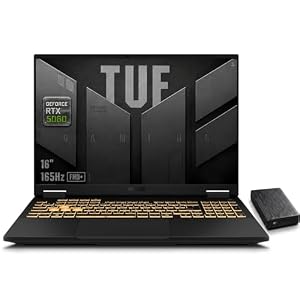 ASUS TUF F16 (2025) Gaming Laptop, 16" 165Hz FHD+ Display, 115W Max TGP RTX 5060, Intel Core i7-14650HX, 16GB DDR5, 1TB SSD, Intelligent Cooling, Win11 Home - with 1TB External HDD