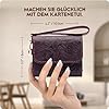 sayy Handgefertigtes Geldbörse Damen Klein Leder, Mini Portemonnaie, Slim Wallet for Women, Geldbeutel Handgelenkschlaufe und Reißverschluss mit Münzfach, Kartenhalter Portmonee (Lila) #2