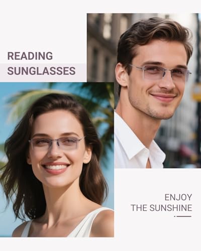 Image of TERAISE Rimless Reading Glasses Comfortable Lightweight Frameless Reader Men Women Blue Light Blocking Computer Eyeglasses