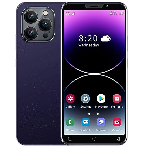 Kanredi i15Pro Cheap Smartphone, 16GB ROM 128GB Extension, 5.0" Android 9.0, Dual Camera, 3G Dual SIM Dual Camera Mobile Phones (i15Pro-Purple)
