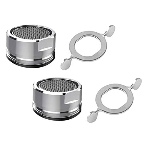 Angoily Kitchenfaucet Aerator Insert Sink Aerator Kitchen Sink Aerator Wrench Plug-In Bubbler Stainless Steel Spool To Disassemble Silver Aerator Restrictor 2 Sets #TOP19