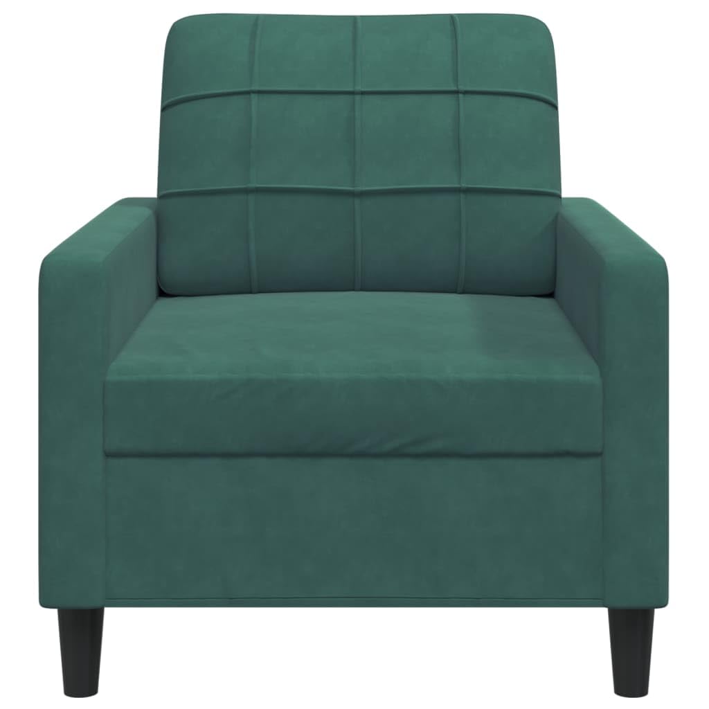 Poltrona in velluto verde scuro, larghezza della seduta 60 cm, con struttura in metallo e imbottitura in schiuma, mobili per il soggiorno per un relax accogliente e un arredamento elegante