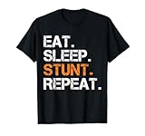 Eat Sleep Stunt Repeat Orange Cheerleader Girl Gift Cheer T-Shirt