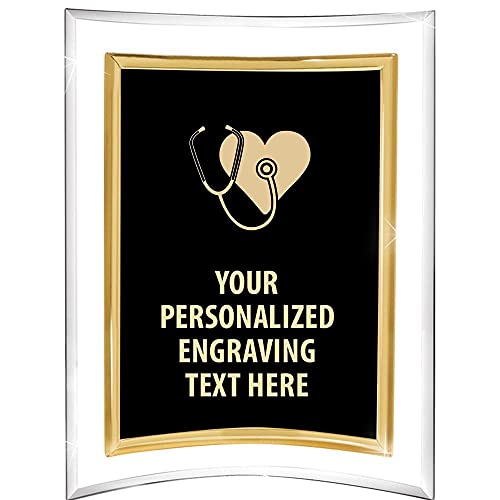 Crown Awards Nursing with Heart Acrylics - 8" Picturesque Freestanding Acrylic Frame Nursing with Heart Presentation Award, Free Personalization Prime