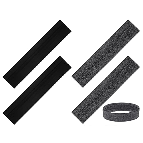 Foto von Vsiopy 4 Stück Sport Stirnbänder für Herren, rutschfeste Haarband Sportliche Stirnband, Feuchtigkeit Wicking Schweißband für Jogging Yoga Radfahren Fitness