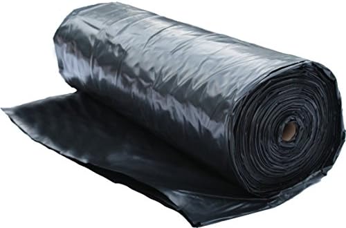 6 Mil Polyethylene Sheeting Roll (20’ x 100’) Black Plastic Sheeting, Plastic Tarp, Plastic Mulch, Weed Barrier, Concrete Moisture, Vapor Barrier, Construction Film, Lumber Tarp, Ground Cover