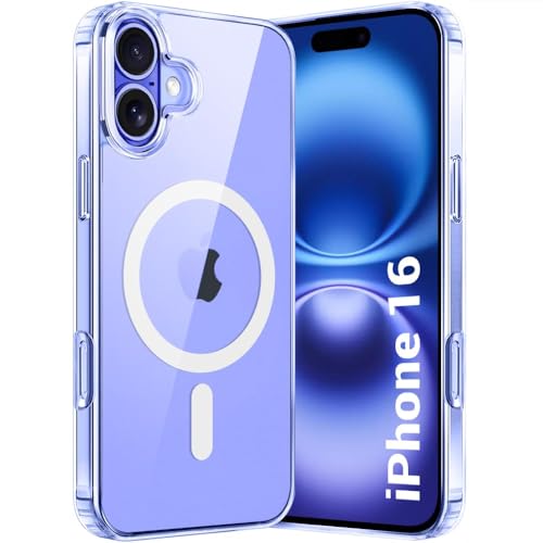 Image of DARKFIT Back Cover Case Compatible with iPhone 16 | Mag-Safe Magnetic Cover | TPU + PC Ultra Hybrid | Camera Bump Protection | Wireless Charging | Color Transparent | Pack of 1