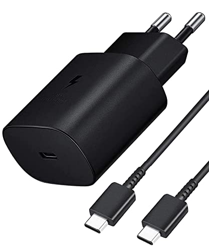25W Chargeur Rapide USB C pour Samsung, PD 3.0 Chargeur USB C Power Delivery avec 1.2M Câble USB C Compatible avec Samsung Galaxy S22/S21 Ultr/S21 FE/S20 Plus/Note 20/Note 10 Plus/A52 A72/A71/M51