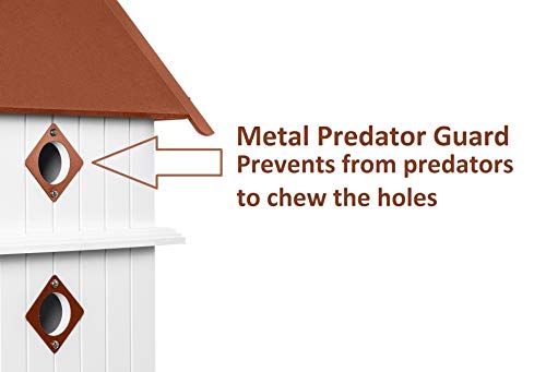 Pour Joy X-Large Bird House, 2 Story, 8 Holes, Handmade In The Usa, Made Of Weather Resistant Pvc, Holes Are Protected By Metal Predator Guards (8 Compartments, Copper) #TOP1