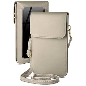 moex Handytasche zum Umhängen für Samsung Galaxy S25 Ultra – Kleine Handtasche mit Handyfach und Sichtfenster, 2 zusätzliche Fächer - Handy Umhängetasche Damen, Silbergrau