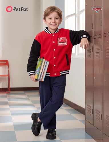 Image of Disney Kids Fleece Bomber Jacket, Varsity Outerwear with Pockets, 2-10Y