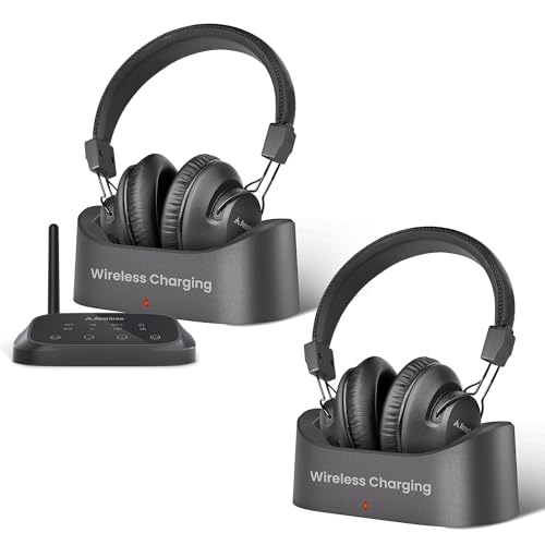 Avantree HT5009 Plus & Audition 3, Bundle - Wireless Over Ear Headphones for TV Watching with Bluetooth Transmitter and Charging Dock, Clear Voice Mode, Ideal for Seniors