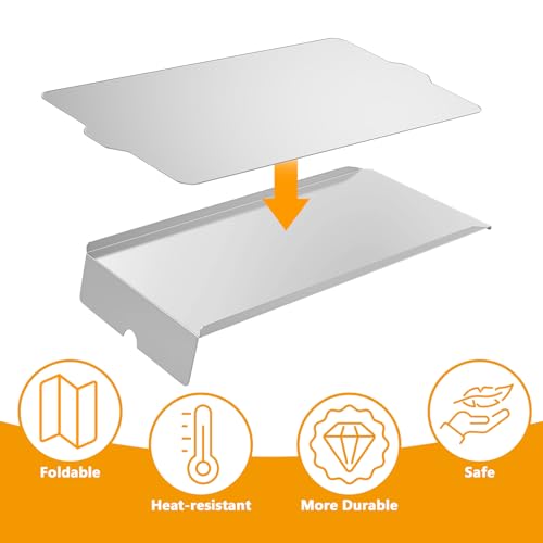 BBQ-PLUS BAC-006 Drip Pan Heat Baffle & BAC-410 Drip Tray Liner Replacement Parts for Traeger 34 Series & Tex Elite, Traeger Pro 780 Pellet Smoker Grill, 32.5" x 15.75" by BBQ-PLUS - Image 3