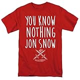 Game of Thrones You Know Nothing Jon Snow Unisex Adult T-Shirt, Red, X-Large