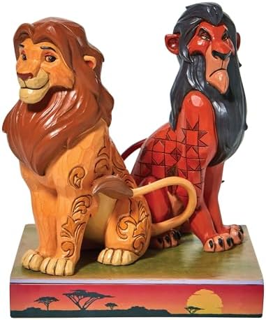 Enesco Jim Shore Disney Traditions The Lion King Simba and Scar Figurine, 6.5 Inch, Multicolor