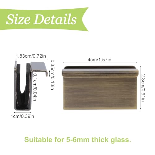 Image of 4Pcs Glass Finger Edge Pull Cabinet Finger Pull Handle Glass Door Clips Cabinet Latch Clamp Concealed Handle for Display Glasscase Door (Bronze)