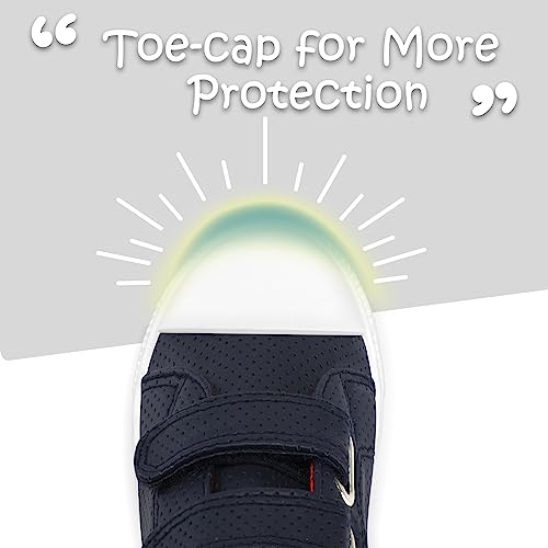 Image of KomForme Toddler Sneakers for Boys and Girls Cartoon Dual Hook and Loops Sneakers Baby Canvas Shoes | Comfortable, Lightweight