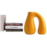 PROBENEX Luxe Decorative Book Set with Sculpt Yellow Ceramic Vase