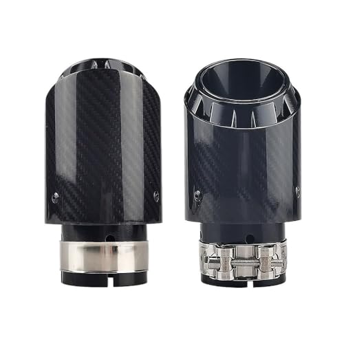 Tubo de escape de carbono brillante y acero inoxidable negro universal para coche de 3 capas
