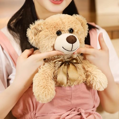 SNOWOLF Peluche d'ours Adorable Animal empaillé Oreiller poupée d'ours Cadeau d'enfant garçon Fille Anniversaire Noël Saint Valentin (13.7In/35CM,Khaki) – vue 2