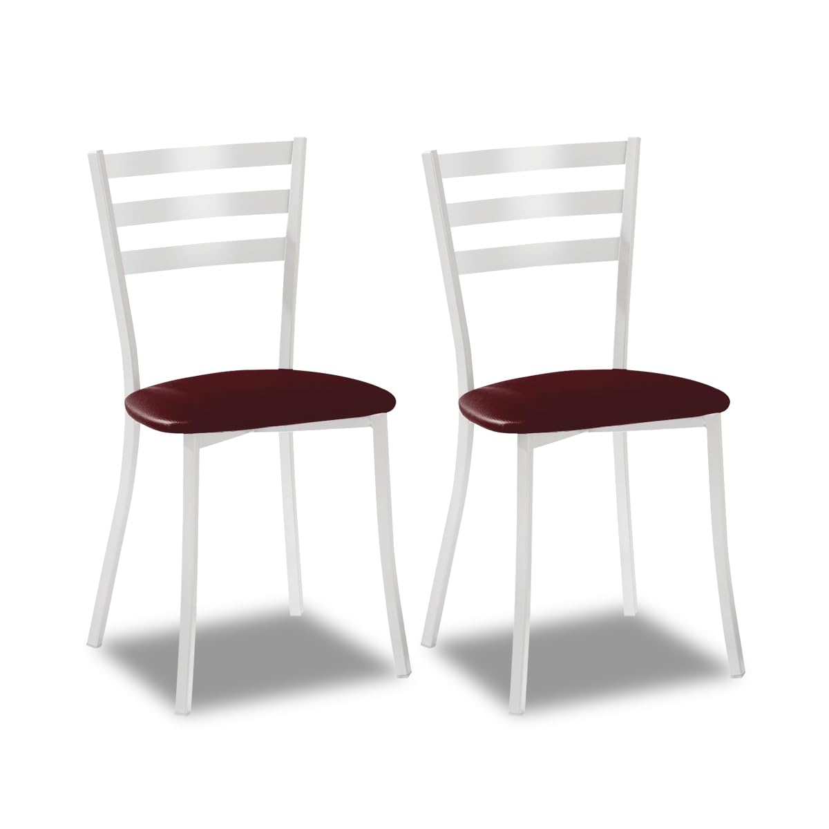 ASTIMESA SCMBLBU Due sedie da Cucina, Metallo Similpelle Alluminio, Bordeaux, Altura de asiento 45 CMS