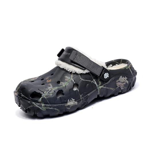 Zuecos forrados para hombre que buscan zapatillas de felpa con piel cómodas y abrigadas