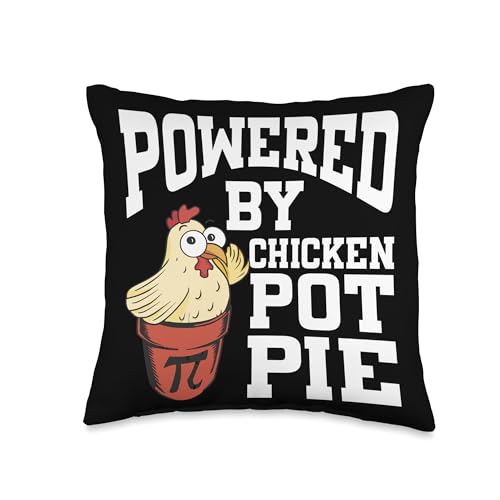 Powered By Chicken Pot Pie Throw Pillow