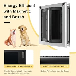 Aluminum Giant Canine Door for Exterior Doorwith Robust Double Magnetic Flaps Double Slidein Panel  4 Safety Locks As Much As 70lbsmedium Matte Silver  Cucciolini Doodles Aluminum giant canine door for exterior doorwith robust double magnetic flaps double slide in panel  4 safety locks as much as 70lbsmedium matte silver   cucciolini doodles