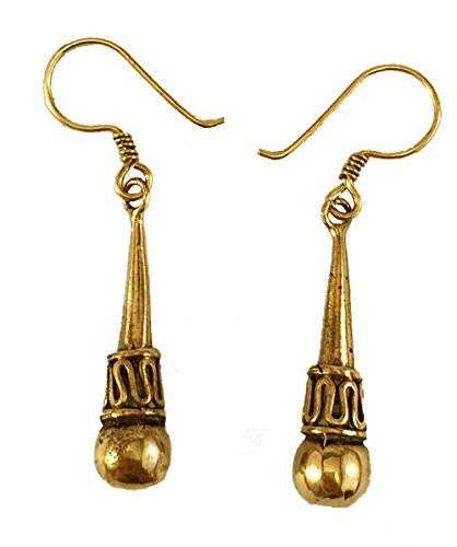 LynnAround Brincos pendentes de bronze vintage para batedeira de porta e anzol feminino joia