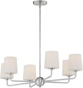 Maxim Bristol - 6 Light Chandelier-10.5 Inches Tall and 34 Inches Wide-Satin Nickel Finish