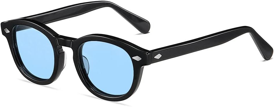 Acetate Polarized Round Sunglasses For Men Women Vintage Retro Oval Tortoiseshell Shades Eyewear