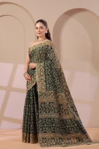 Image of TAMAIRA FASHION Mulmul Pure Cotton Saree For Woman Warli Batik Printed |Office Wear Daily Wear Sarees For Women Without Blouse Piece(Available in 11 Colours)