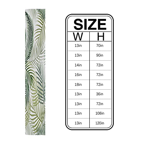 Greeeen Cotton Linen Table Runner, Tropical Palm Leaves Kitchen Table Runners For Family Dinner, Banquet, Parties And Celebrations, Tropical Plant Table Decor, 13 X 36 Inch, 13*36In #TOP4