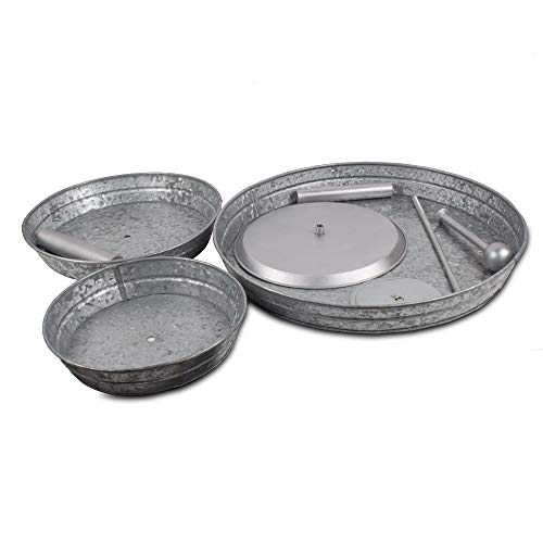 NIRMAN Galvanized metal 3 Tier Serving Tray, Cupcake Stand, Dessert Stand Metal Tin Tiered Tray for Parties.