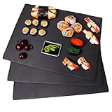 Ihdyppew 3 Pack 12 X 16 Inch Slate Cheese Boards, Black Square Slate Charcuterie Boards, Natural Charcuterie Stone Plates For Parties, Gifts, And Special Events, Cheese, Sushi, Food.