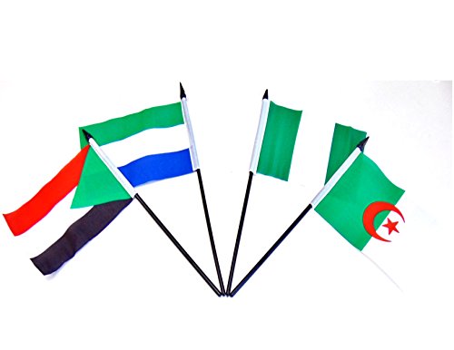 International/Country World Flag Set--Polyester 4"X6" Flags, One Flag For Each Country In A Specific Region Or World Organization, 4X6 Miniature Desk & Table Flags, Small Mini Stick Flags (Africa, Northwest) #TOP5