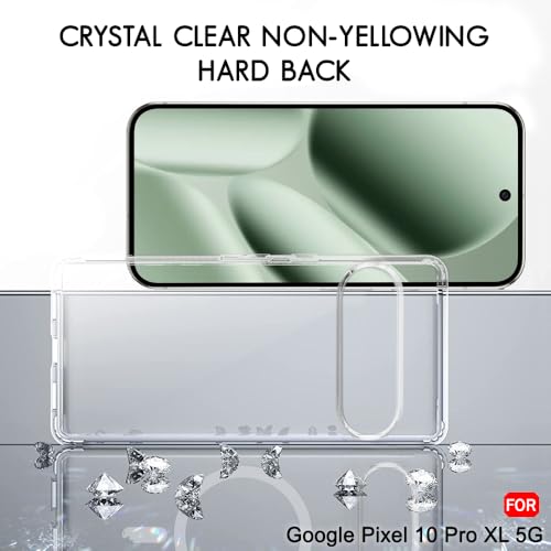 Image of TheGiftKart Ultra-Hybrid Crystal Clear Back Case Cover for Google Pixel 10 Pro XL | Shockproof Design | Hard Back Cover for Google Pixel 10 Pro XL (PC & TPU, Magsafe Compatible, Clear)