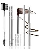 Brown Mascara and Waterproof Eyeliner Pencil Set for Older Women 60 Plus,Length and Volume Mascara for Mature Women,Retractable Eye Liner Matte Cream Waterline Eyeliner Makeup for Sensitive Eye-Set B