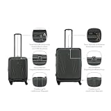 WENGER Skyon, zestaw 2 walizek twardych (S/L), 4 podwójne kółka, 103 (120) l, zamek TSA, antracytowy, 653565