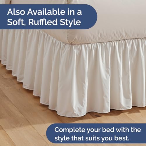 Pleated Bed Skirt Queen Size - 3 Sided Pleated Bed Skirt Queen - Ultra-Soft, Easy Fit with 15 Inch Tailored Drop - Hotel Quality, Wrinkle Free & Fade Resistant - For Women, Men, Kids and Teens - White - Thumbnail 7