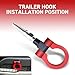 Icyfold Car Front Bumper Tow Hook, Aluminum Alloy Racing Style Screw-On Trailer Pull Ring, Universal Towing Hook Compatible with Most European Cars, Trucks, and SUVs (Red)