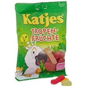 Katjes Tropenfrüchte – Kultige Fruchtgummi Süßigkeiten mit Fruchtsaft und Mango-Mark – In vielen Formen und Farben – Saftige Weingummis (200 g)