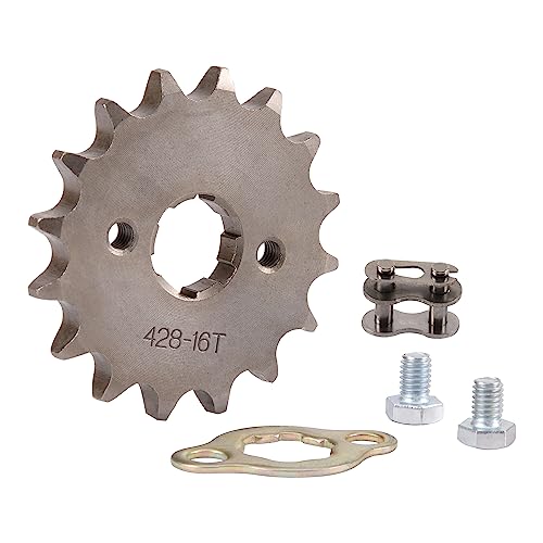 WOOSTAR Moto Piñon Delantero 428 de 16 Dientes 20mm para 50cc 70cc 90cc 110cc 125cc Dirt Pit Bike Mini Bike ATV Quad Ciclomotor