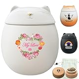 Handmade Cat Urn,Pet Urn,Pet Urns for Cats,Cremation Keepsake for Cats,Cat Urns for Ashes,Urns for Cats,Pet Memorial Box| (White)